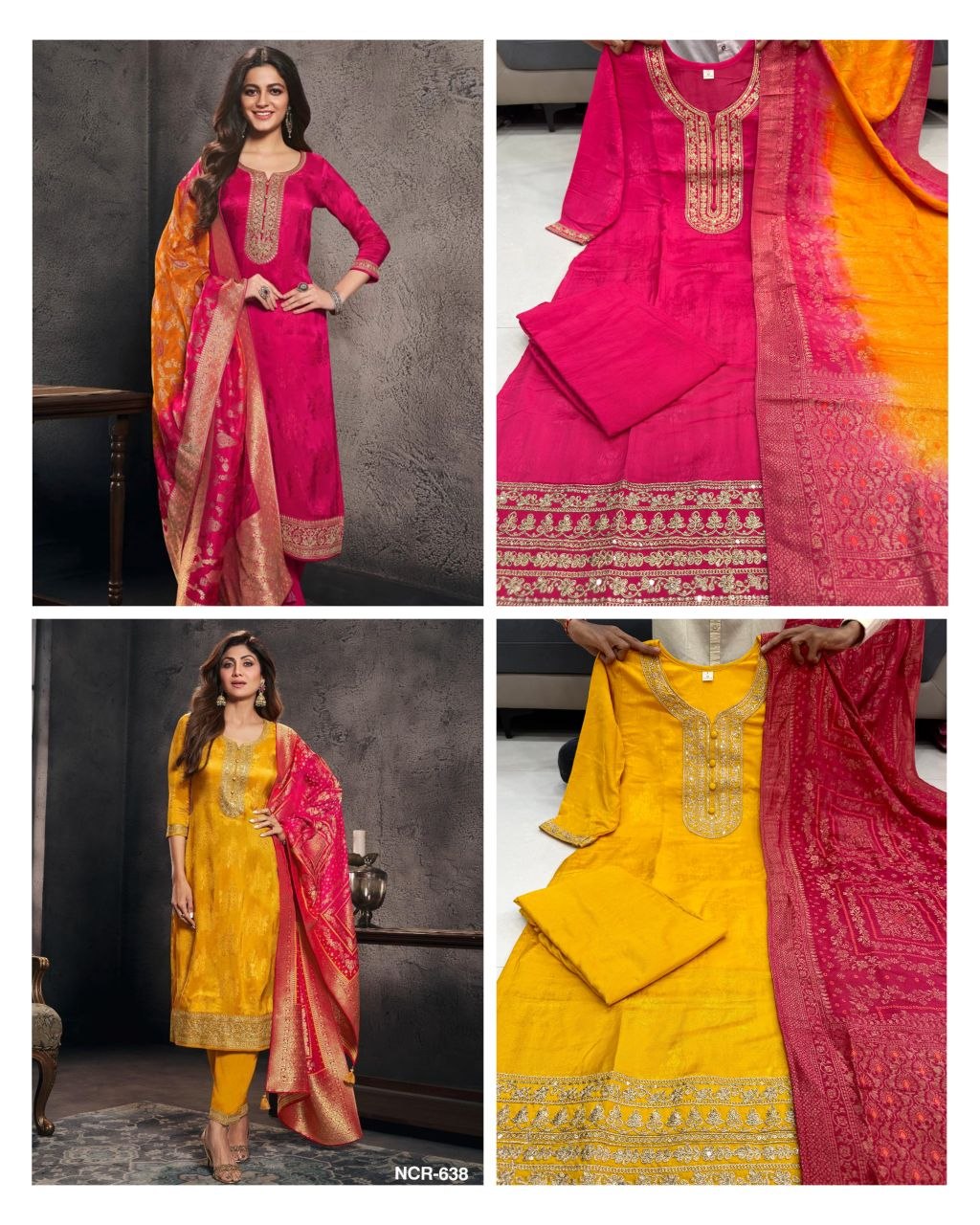 Premium Banarasi Silk Embriodery Suit Set