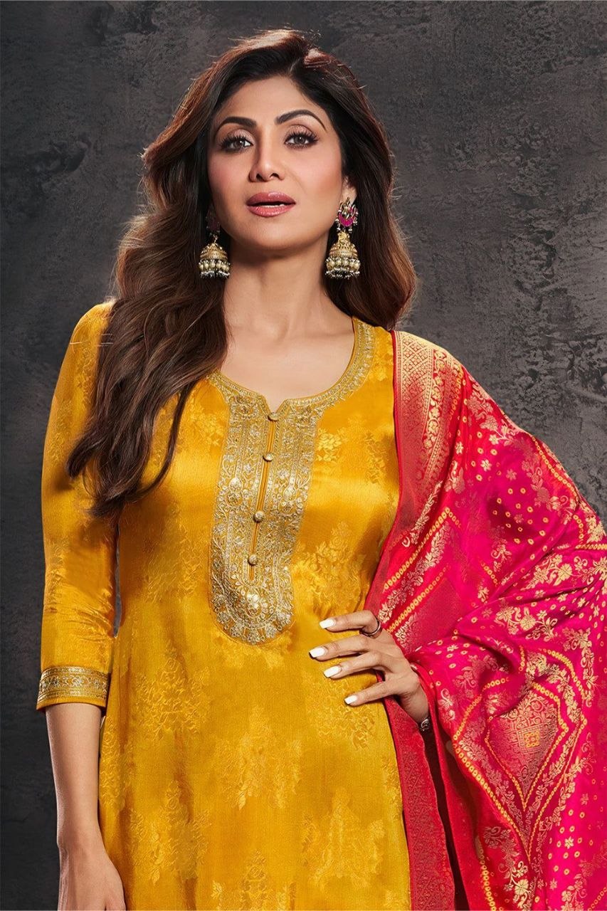 Premium Banarasi Silk Embriodery Suit Set