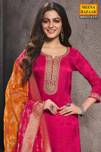 Premium Banarasi Silk Embriodery Suit Set