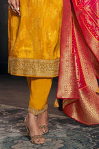 Premium Banarasi Silk Embriodery Suit Set