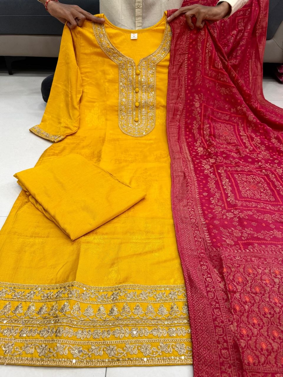 Premium Banarasi Silk Embriodery Suit Set