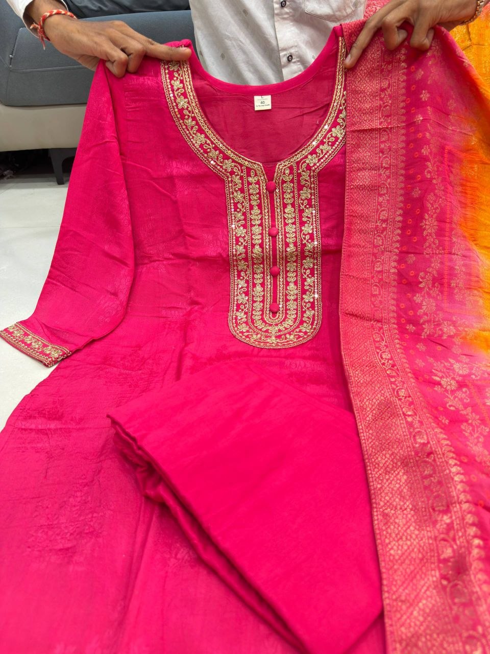 Premium Banarasi Silk Embriodery Suit Set