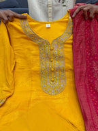Premium Banarasi Silk Embriodery Suit Set