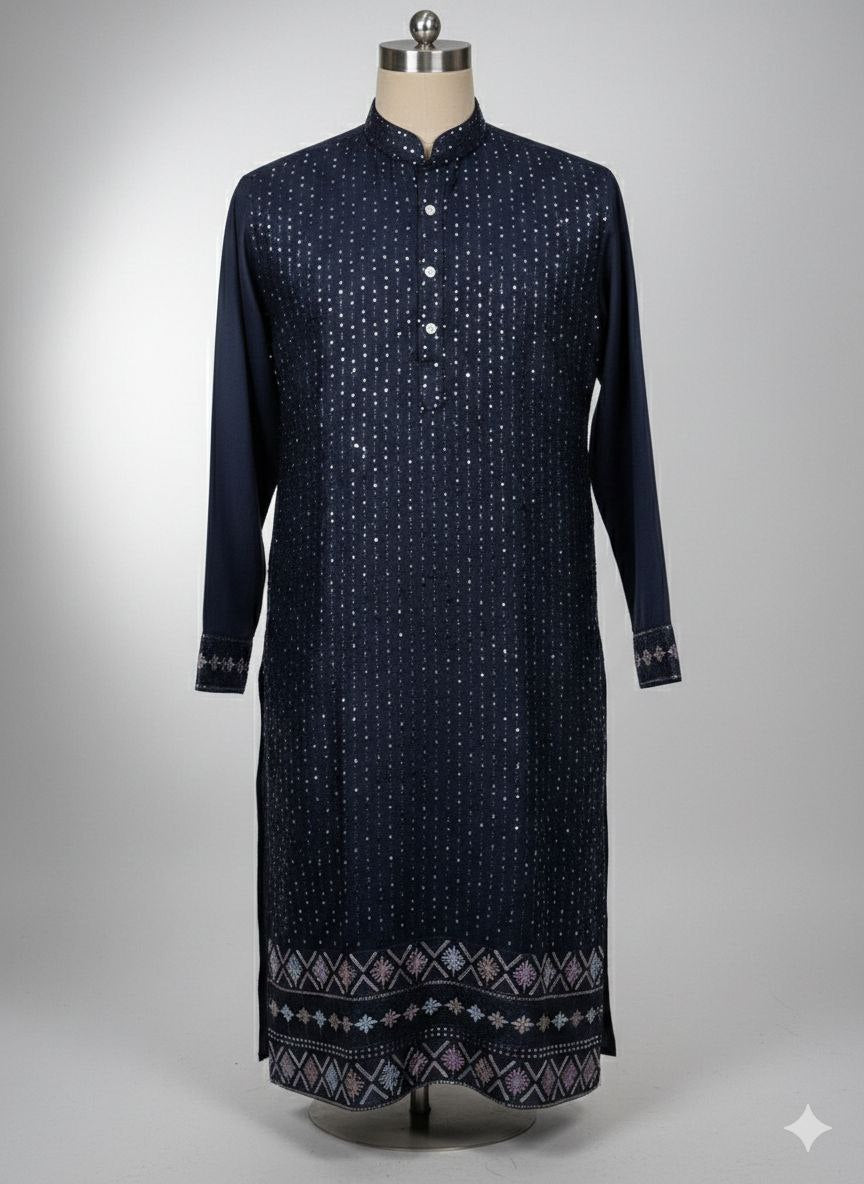 Exclusive Men's Party Wear Embriodery Kurta Pyjama Set