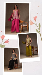 New Party Wear Chino Silk Sharar Suit Set