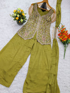New Party Wear Chino Silk Sharar Suit Set