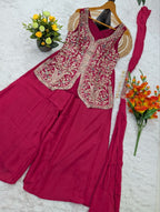 New Party Wear Chino Silk Sharar Suit Set