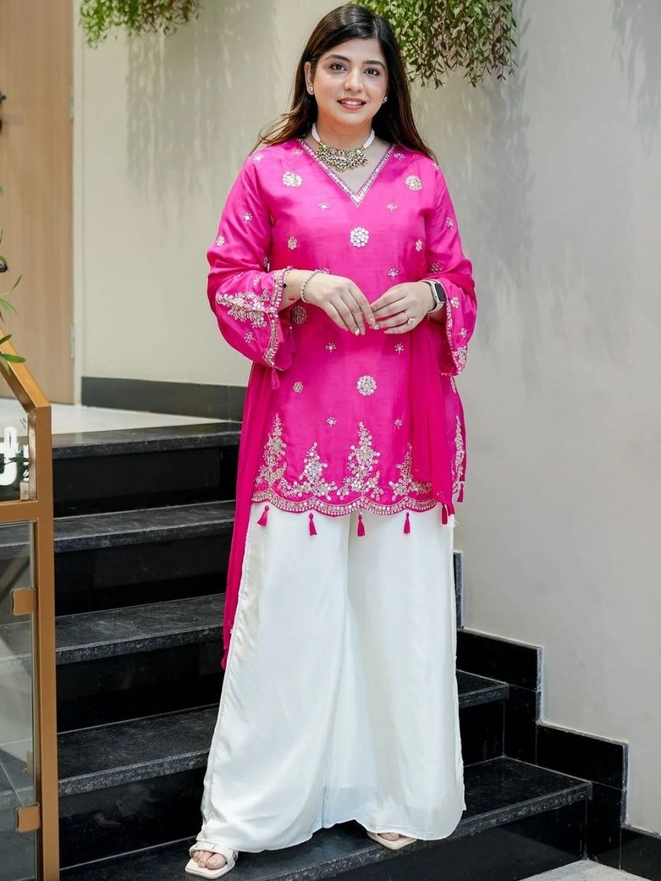 Viscous Silk Embriodery Straight Kurta Suit Set