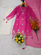 Viscous Silk Embriodery Straight Kurta Suit Set