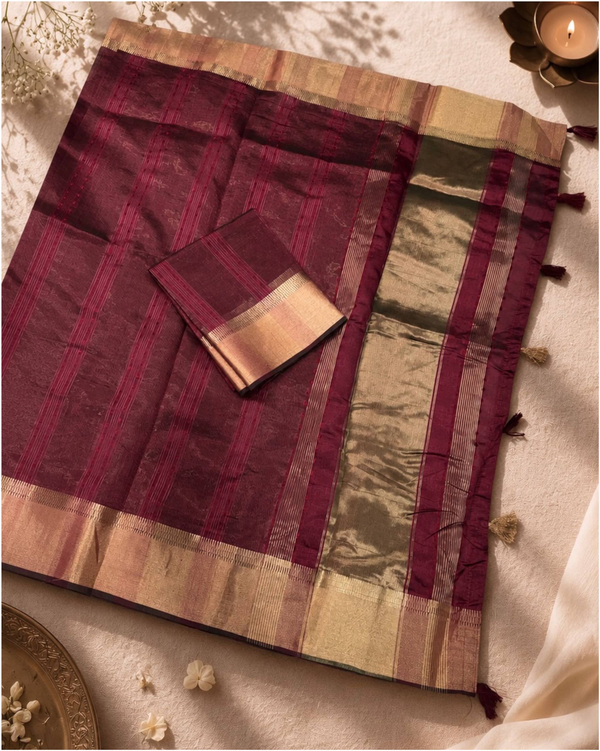 Exclusive Cotton Jacquard Silk Saree With Blouse