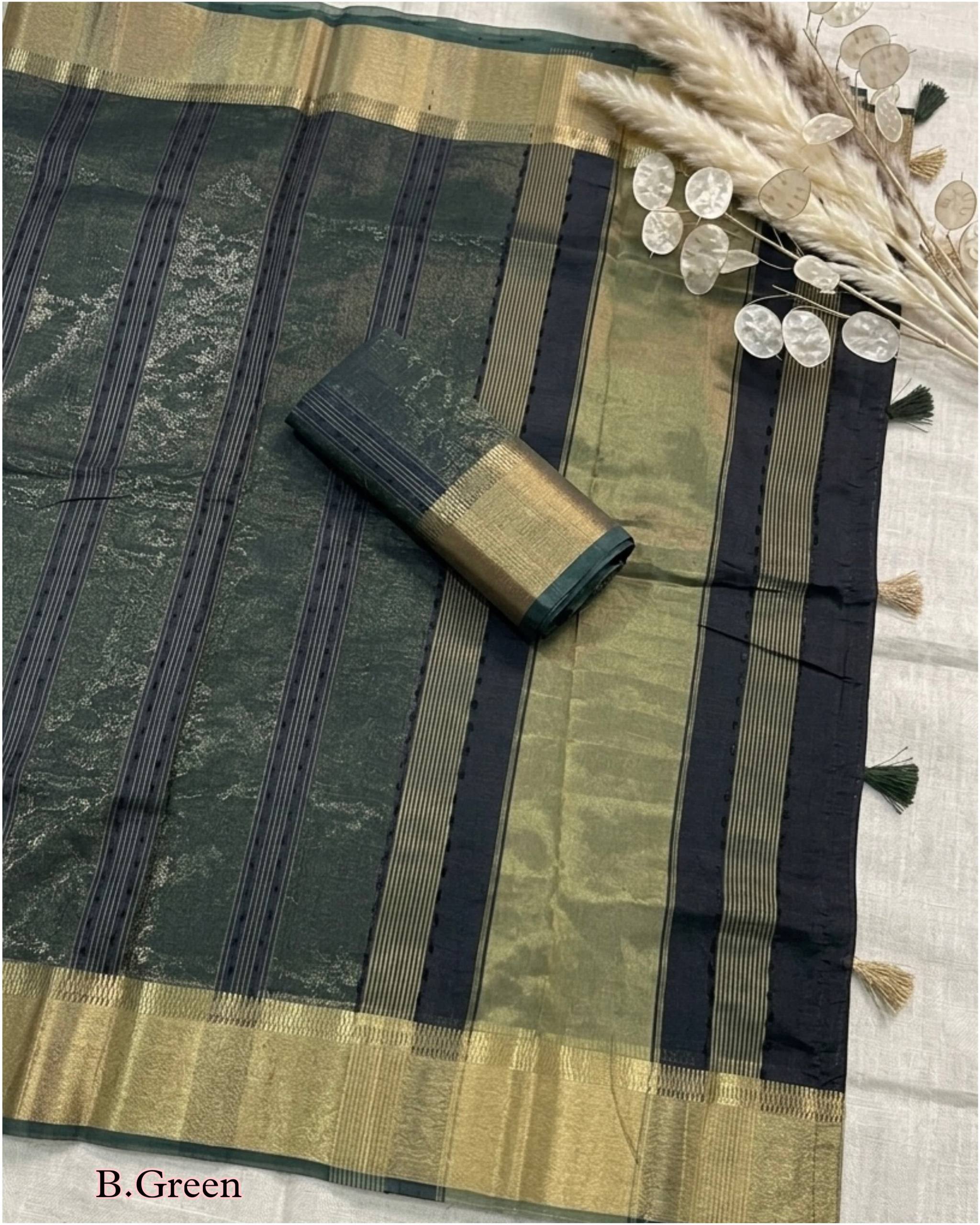 Exclusive Cotton Jacquard Silk Saree With Blouse