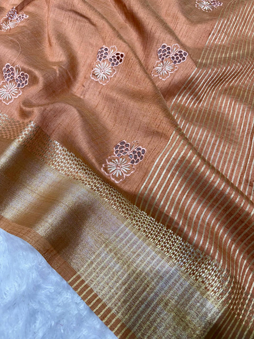 Premium Jacquard Embriodered Saree with Blouse