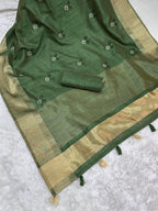 Premium Jacquard Embriodered Saree with Blouse