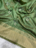 Premium Jacquard Embriodered Saree with Blouse