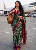 Premium Maslin Cotton Bagru Block Print Saree With Blouse
