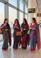 Premium Maslin Cotton Bagru Block Print Saree With Blouse