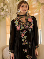 Blooming Geogrette Anarkali Embriodery Suit Set