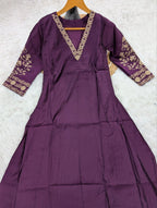 Pure Chanderi Embroidery Work Kurta Suit Set