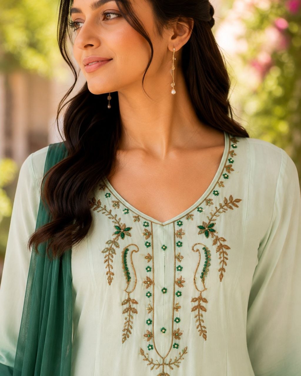 Party Wear Chiffon Anarkali Suit Set