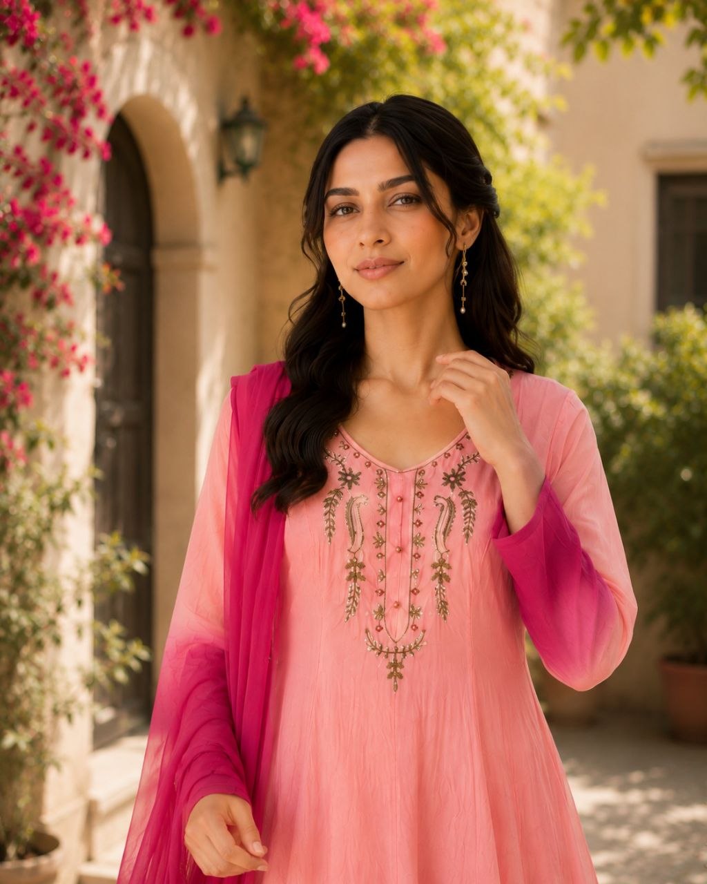 Party Wear Chiffon Anarkali Suit Set