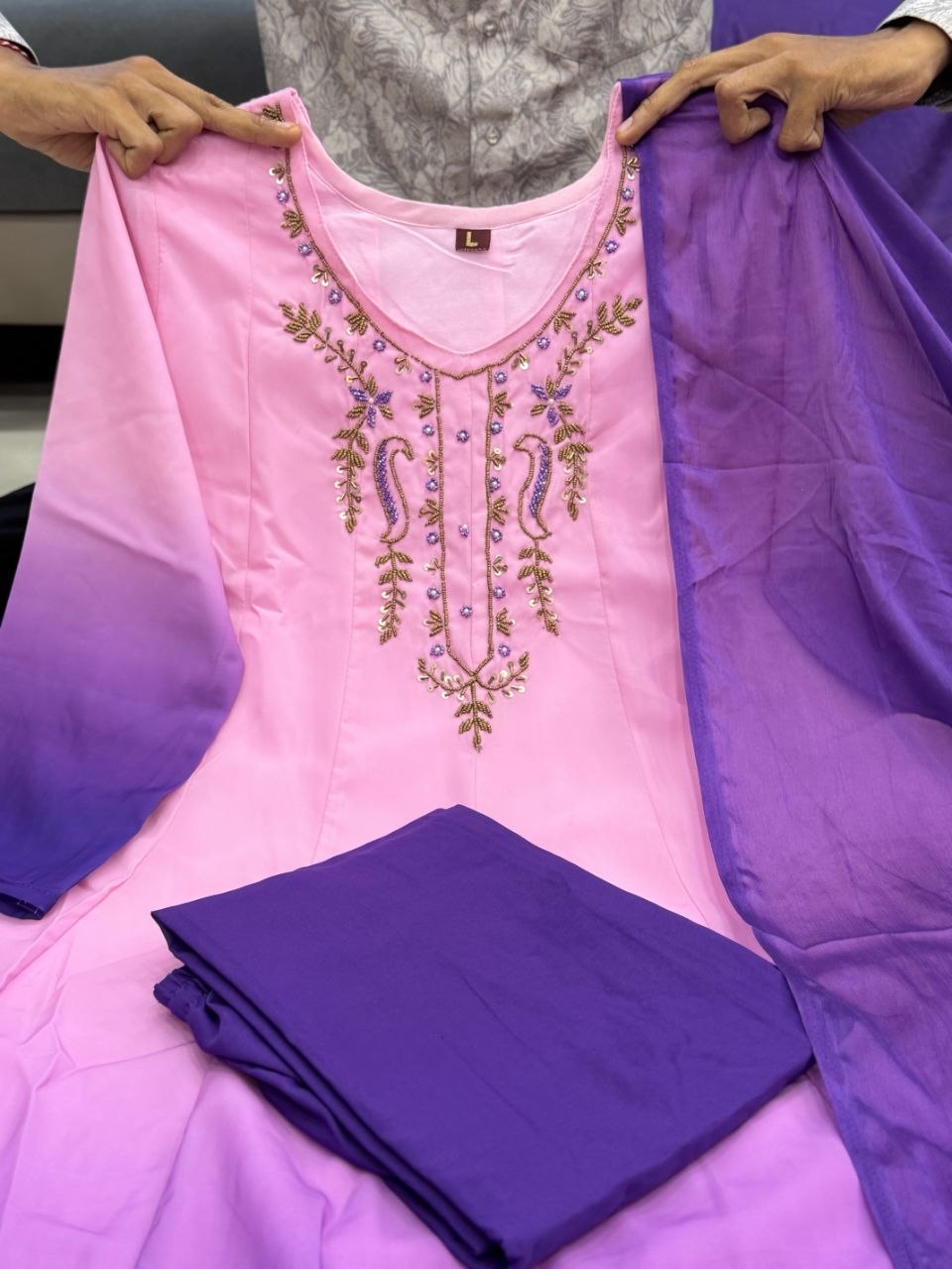 Party Wear Chiffon Anarkali Suit Set