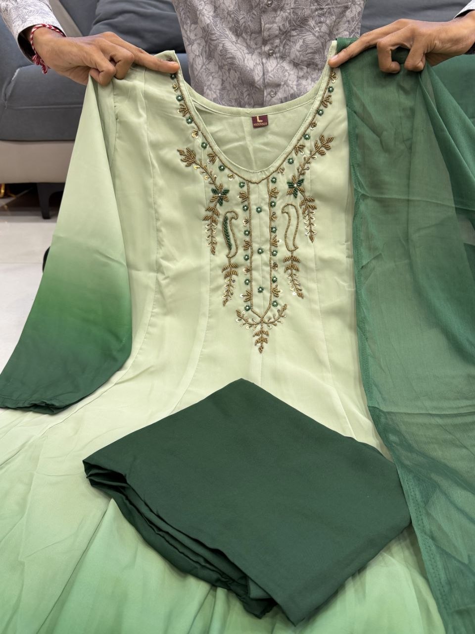 Party Wear Chiffon Anarkali Suit Set