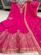 Festive Banarasi SilK Anarkali Suit Set