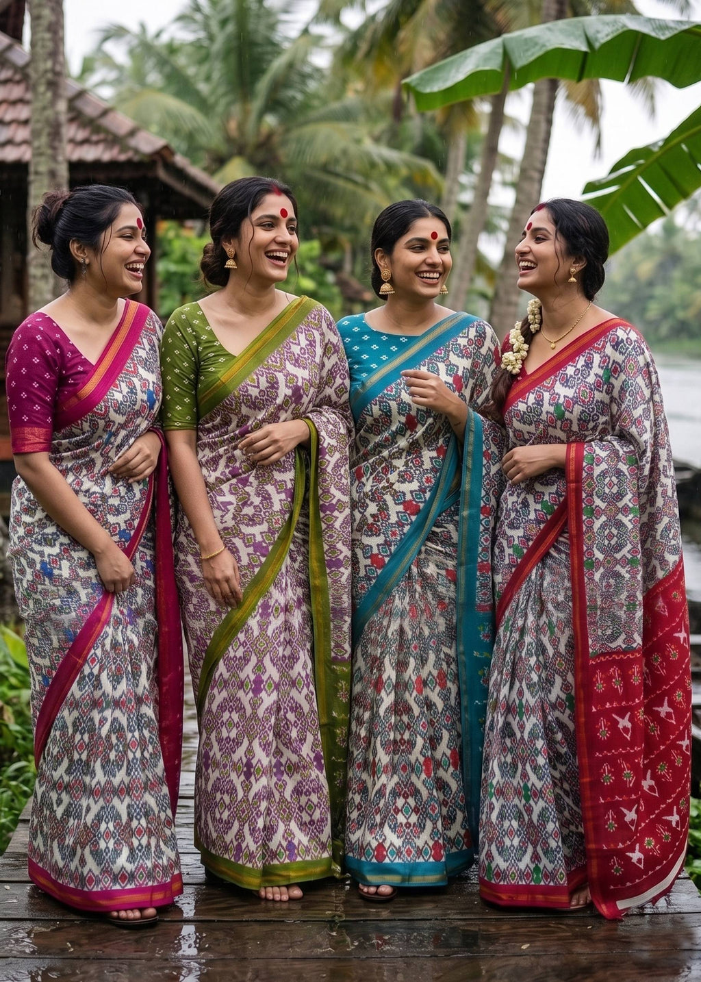 Pure Maslin Cotton Bagru Print Saree With Blouse