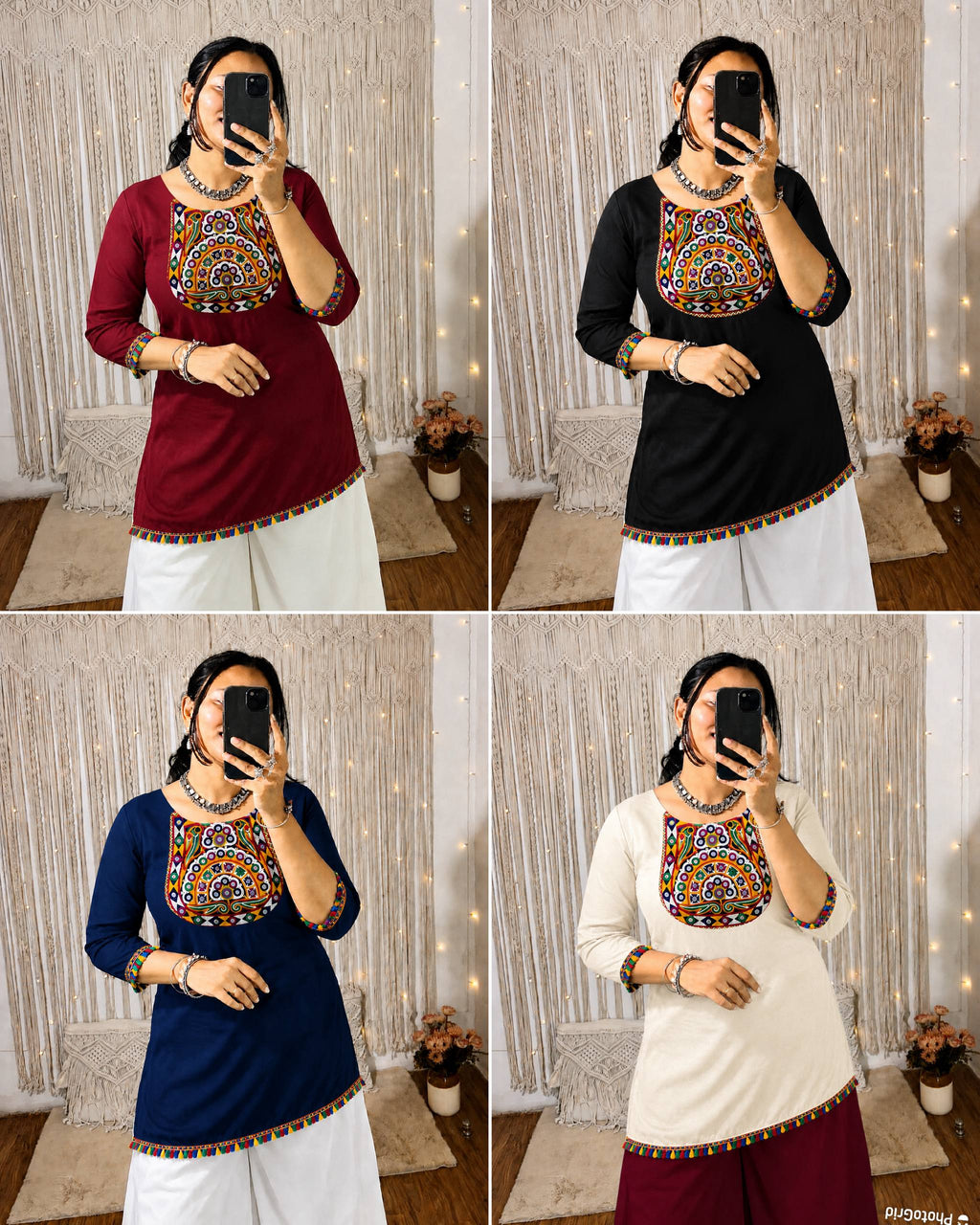 Rayon Mirrow Work Festive Top Collection