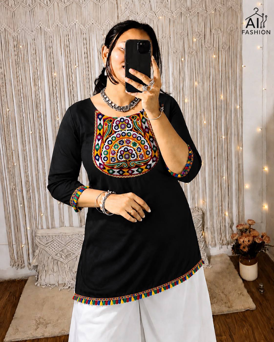 Rayon Mirrow Work Festive Top Collection