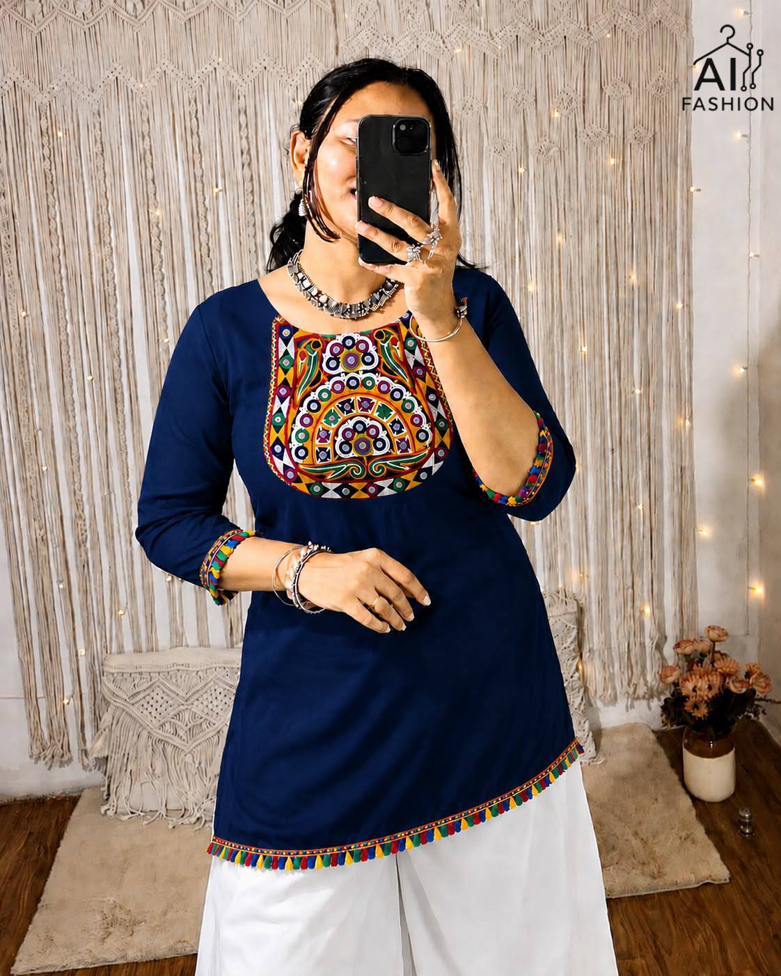 Rayon Mirrow Work Festive Top Collection