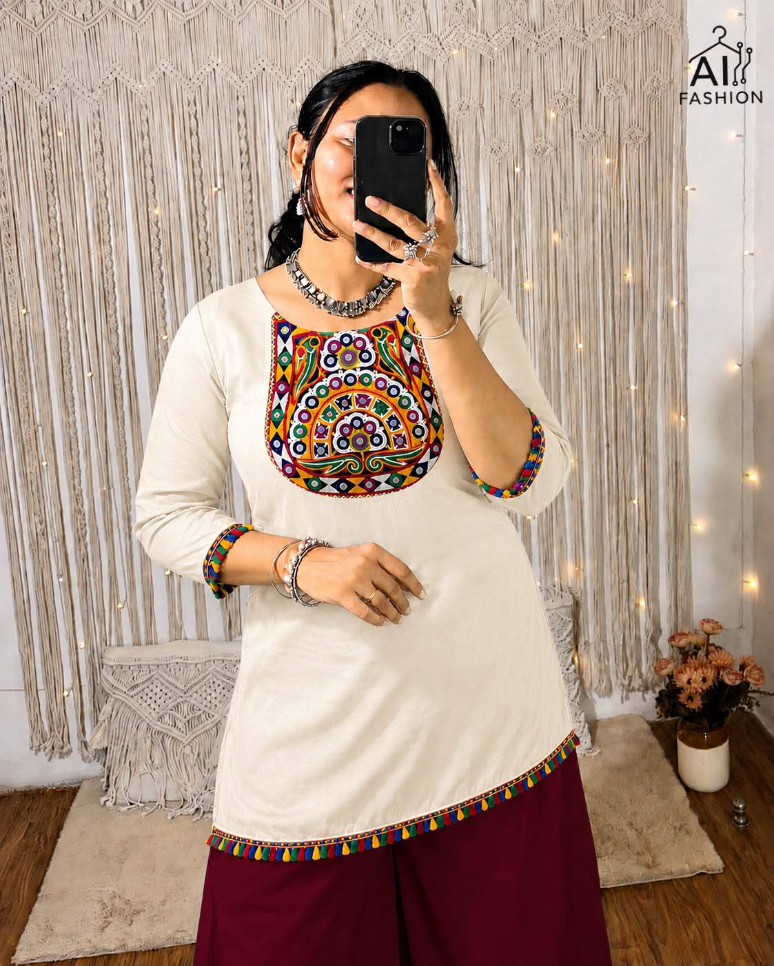 Rayon Mirrow Work Festive Top Collection