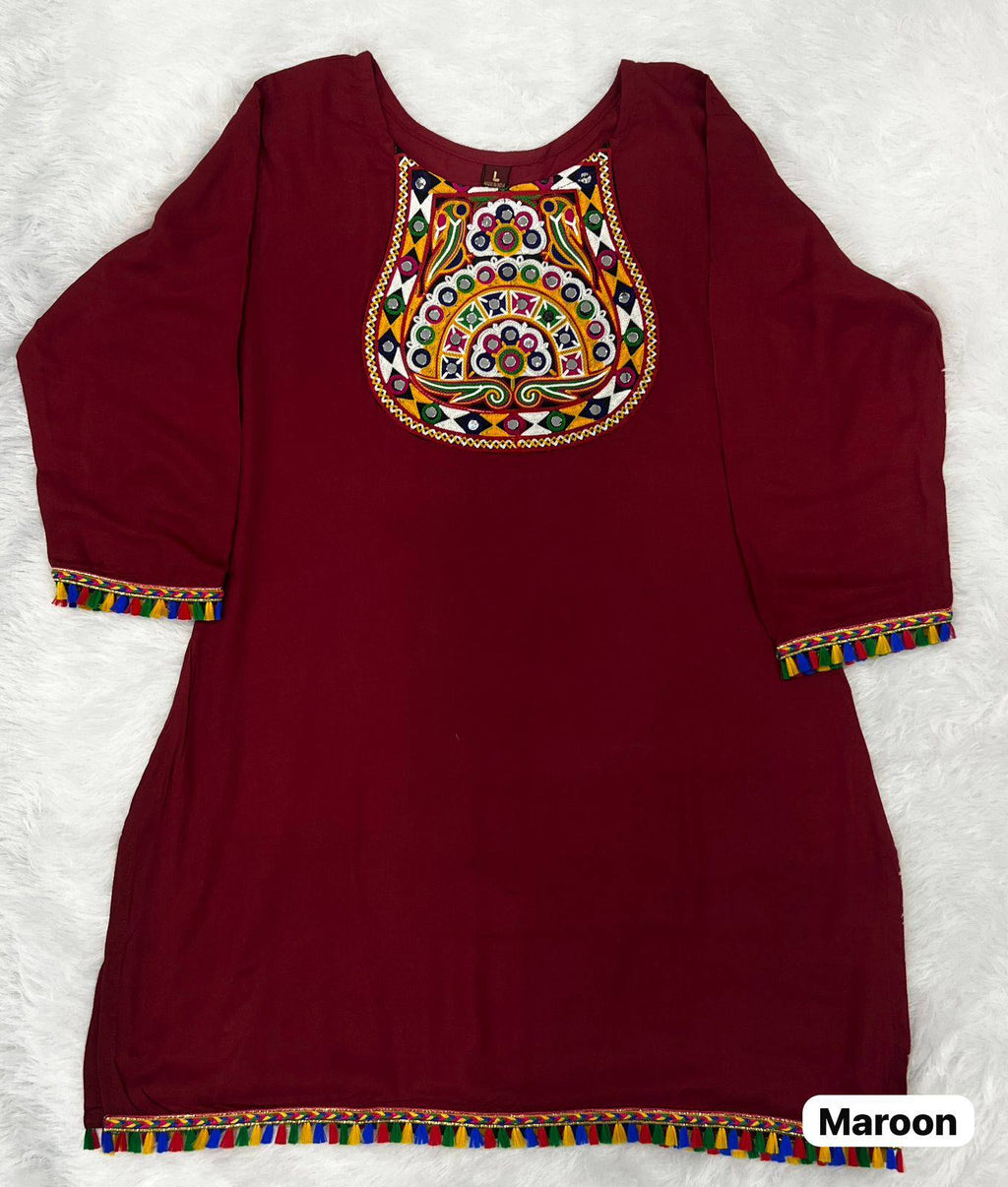 Rayon Mirrow Work Festive Top Collection