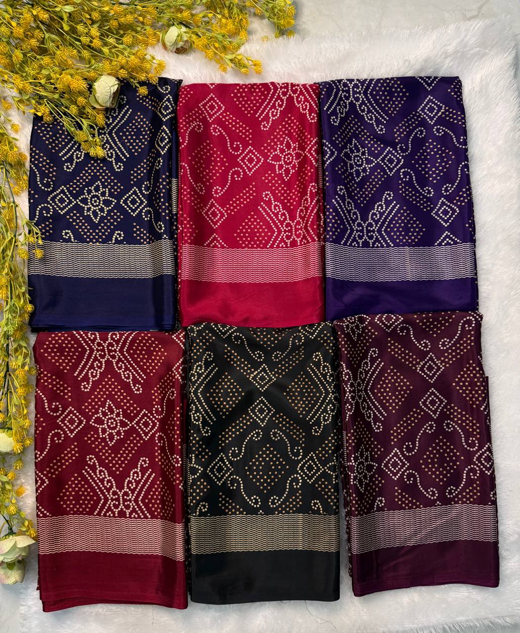 New Bandhani Crepe Silk Saree with Blouse