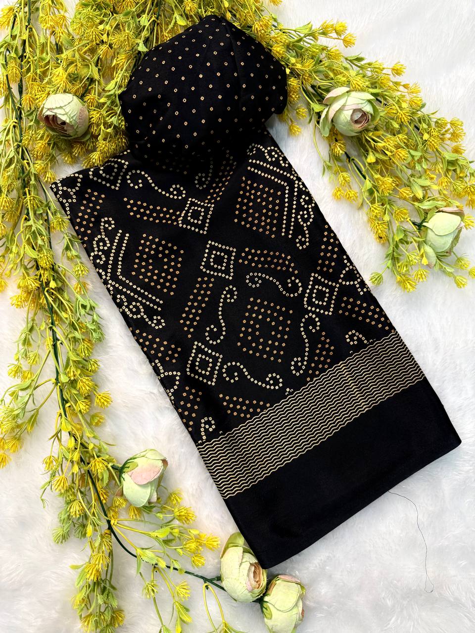 New Bandhani Crepe Silk Saree with Blouse
