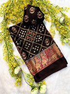 Classic Gajji Crepe Silk  Saree with Blouse