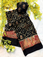 Classic Gajji Crepe Silk  Saree with Blouse