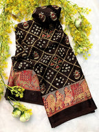 Classic Gajji Crepe Silk  Saree with Blouse