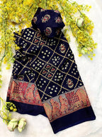Classic Gajji Crepe Silk  Saree with Blouse