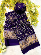 Classic Gajji Crepe Silk  Saree with Blouse