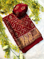Classic Gajji Crepe Silk  Saree with Blouse
