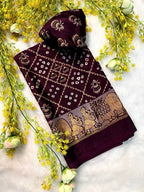 Classic Gajji Crepe Silk  Saree with Blouse