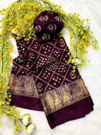 Classic Gajji Crepe Silk  Saree with Blouse