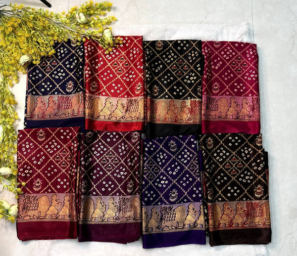 Classic Gajji Crepe Silk  Saree with Blouse