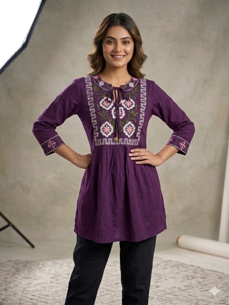 New  Designer Rayon Embriodery Top Collection