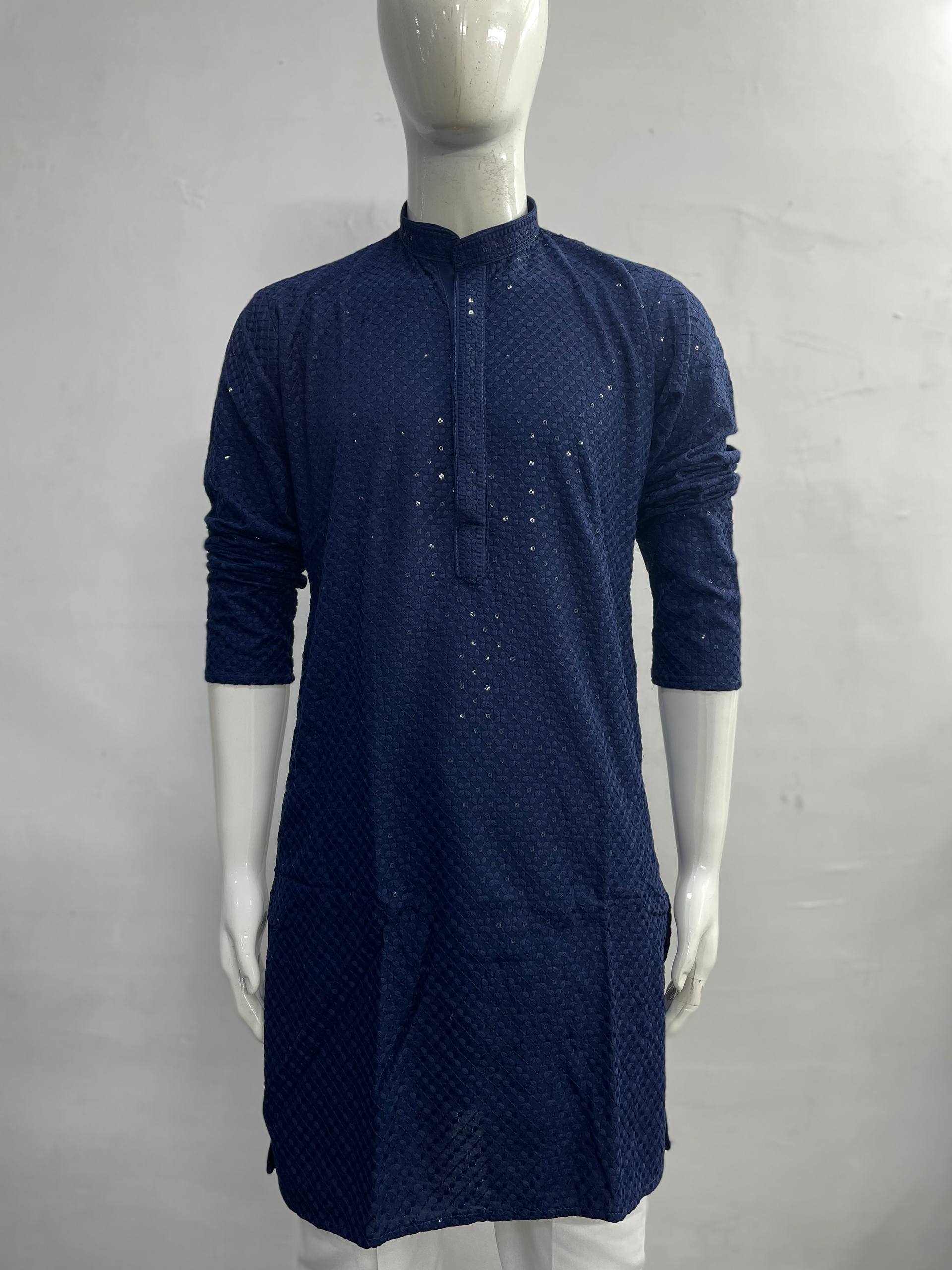 Classic Chikankari Embriodery Men's Kurta Pyjama Set