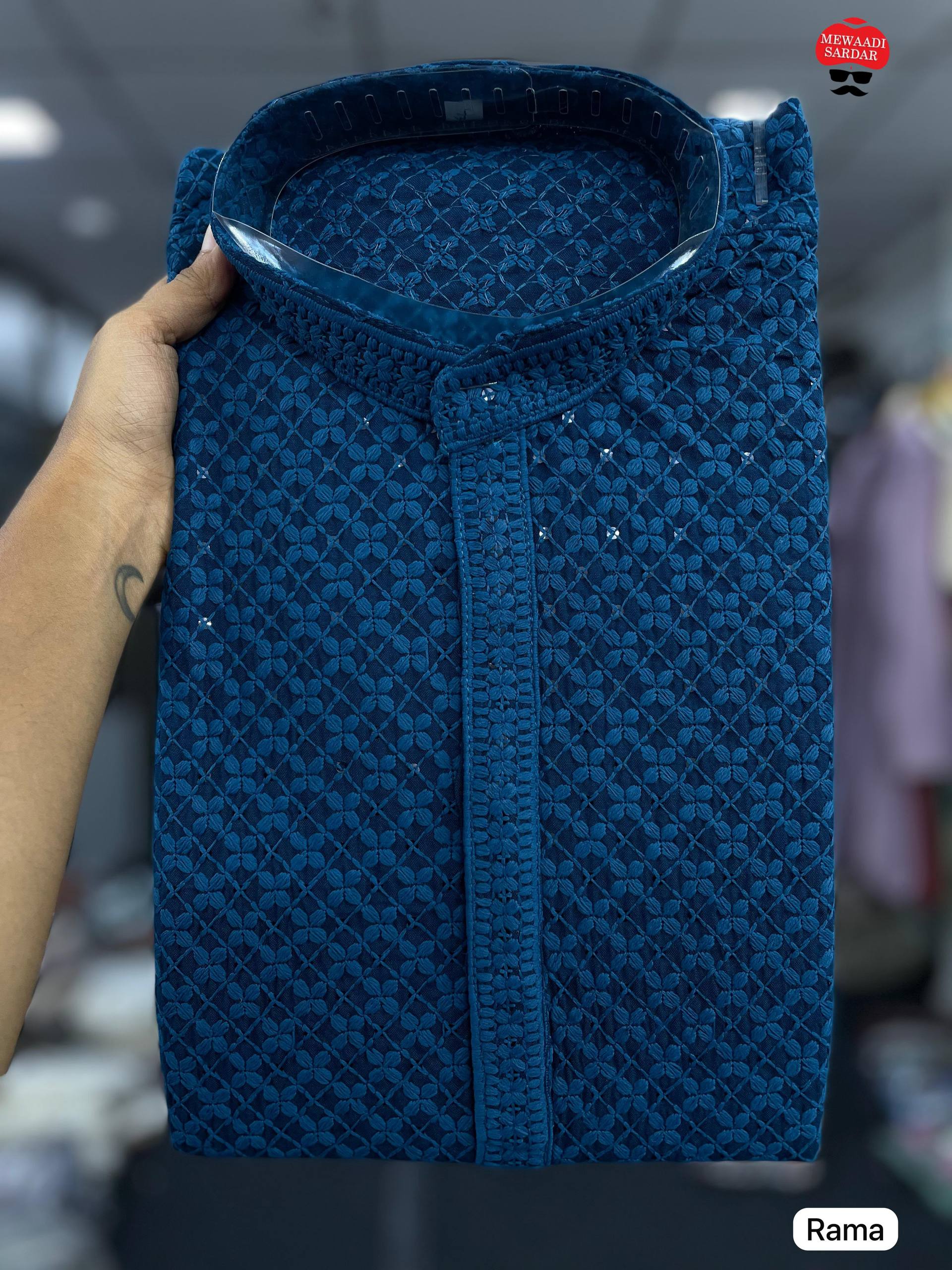 Classic Chikankari Embriodery Men's Kurta Pyjama Set