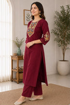 New Cotton Embriodery Kurta Pant Set