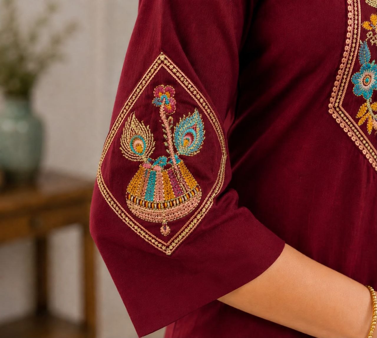 New Cotton Embriodery Kurta Pant Set
