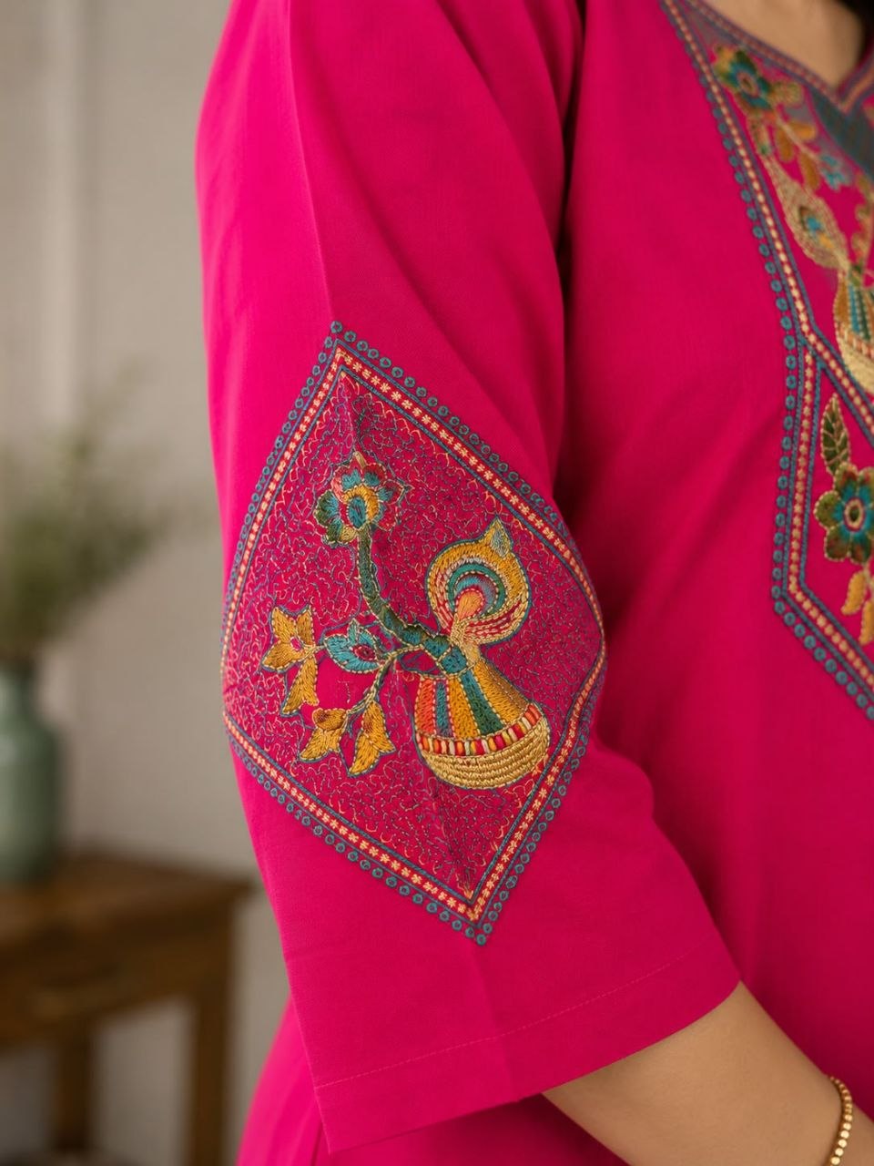 New Cotton Embriodery Kurta Pant Set